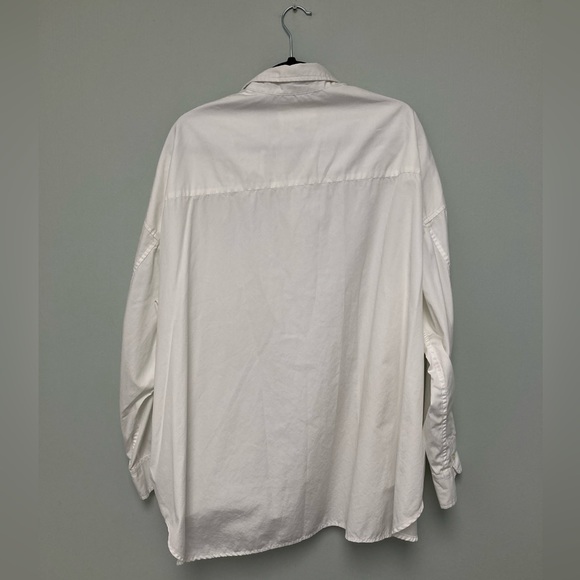 R13 Drop Neck Oxford Shirt white. Size medium - Picture 9 of 10